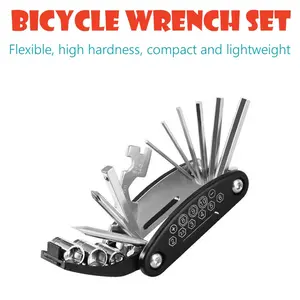 High Strength Lightweight Foldable Multi-Purpose 16-In-1 Bicycle Repair Tool Set, Durable Bike Maintenance Kit, Essential Cycling Tools, Portable Repair Tools