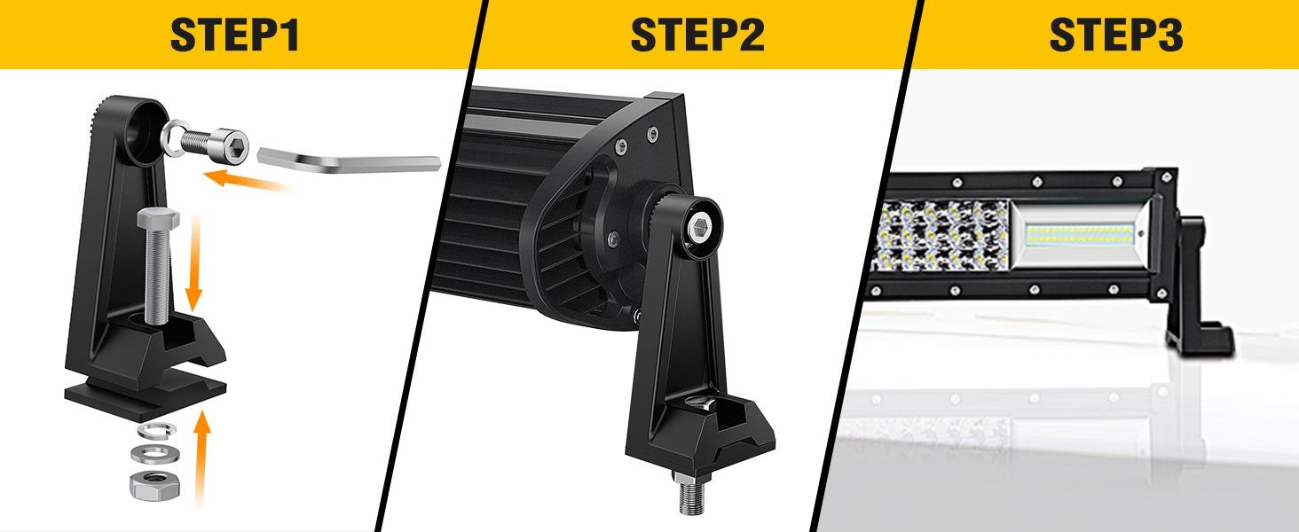 Nilight 2PCS Side-Mounted Brackets Universal Adjustable Mounting Brackets for LED Light Bar, 2 Years Warranty,Black Nilight 2PCS Side-Mounted Brackets Universal Adjustable Mounting Brackets for LED Light Bar, 2 Years Warranty,Black