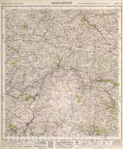 Okehampton - Railroad Map, 1946 - Ordnance Survey England