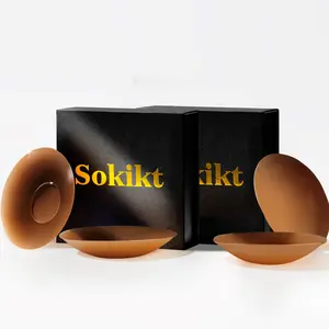 SOKIKT 2025 Newest  Sticky Circle Adhesive Silicone Pasties for Womenswear,Self-Adhesive Silicone Bras,Invisible Silicone Nipple Covers ,seamless coverage,Waterproof&Grippy