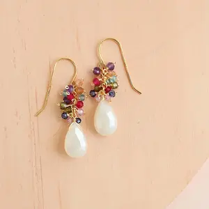 White Chalcedony Bala Earring