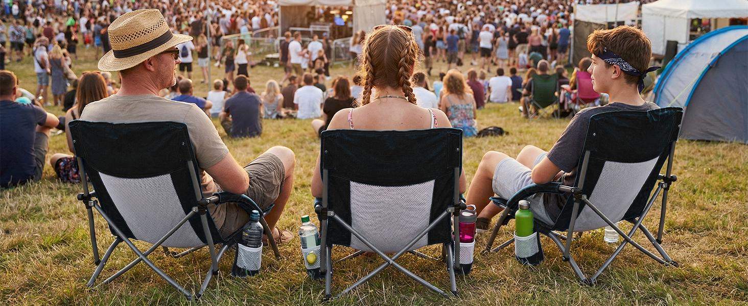 Portable Folding Camping Chair with Storage Pocket & Carrying Bag, 250 LBS Support, Mesh Breathable Back, Backpacking Chair for Hiking Fishing Picnics Beach