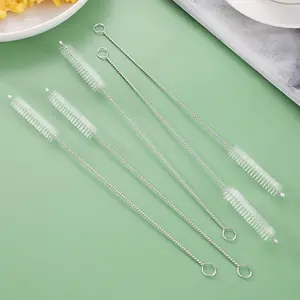 5pcs/set Stainless Steel Drinking Glass Cleaning Brush, Long & Thin Drinking Straw Brushes