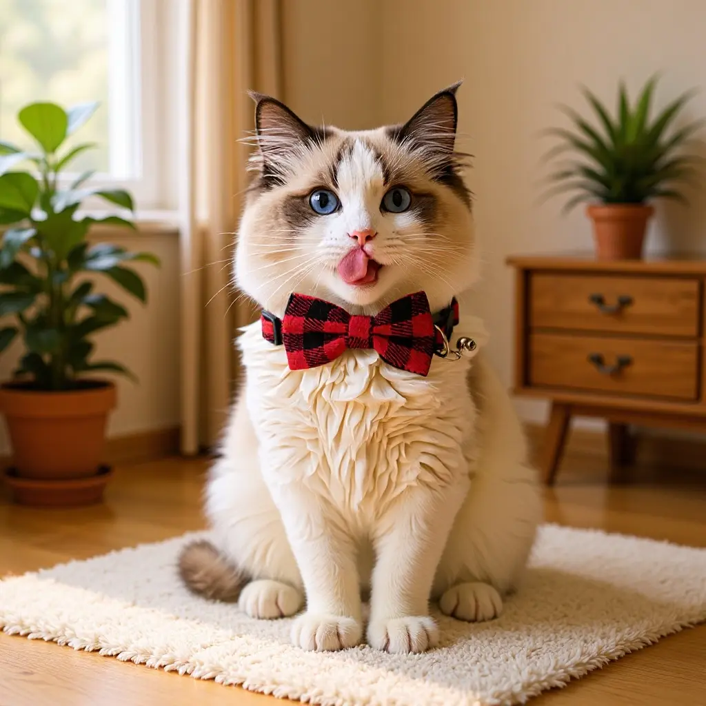 Cat & Dog 2-Piece Linen Collar Set - Plaid Print, Detachable Gentleman Bow Ties with Bells, Anti-Pull Neck Straps with Patches, Dry Clean Only