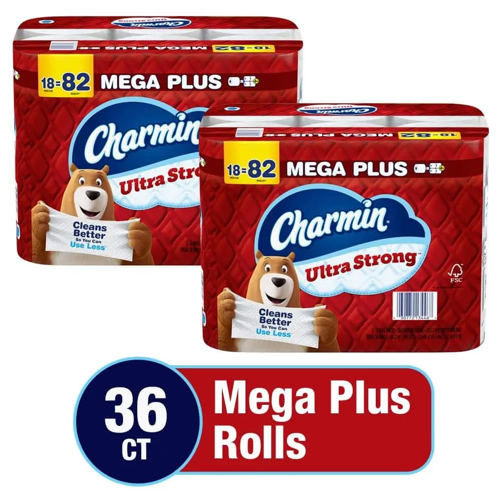 Ultra Strong White Toilet Paper Roll (36 Mega Plus Rolls)