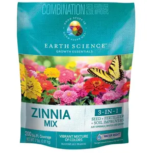 2 lbs. Zinnia All-In-One Wild Flower Mix with Seed, Plant Food and Soil Conditioners