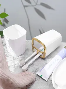 Bathroom Soap Dispenser Set with Storage Tray, 4 Piece Bathroom Soap Dispenser Set with Lotion Dispenser, Soap Dish and Gargle Cup