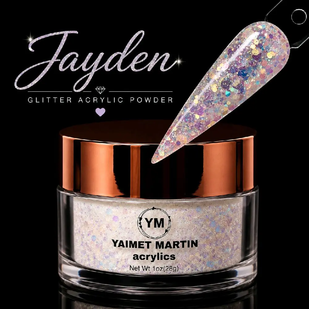 Jayden Glitter Acrylic Powder, 1 oz