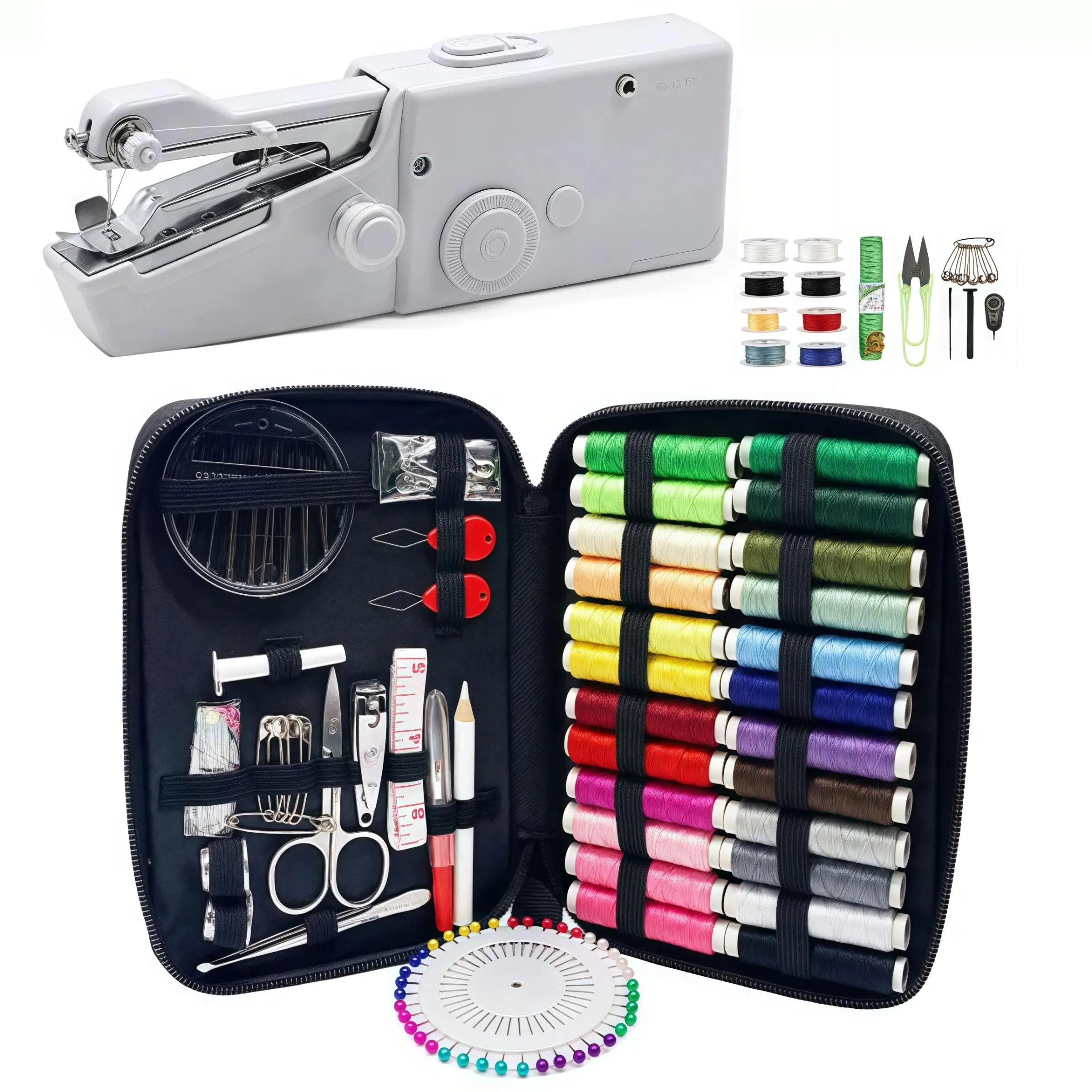 Portable Electric Sewing Machine with Storage Bag, 1 Set Handheld Sewing Machine with Accessories, DIY Sewing Tool for Home Use