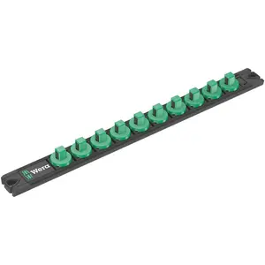 WERA 05136421001 9601 MAGNETIC SOCKET RAIL, 3/8", EMPTY, 30 X 340 MM
