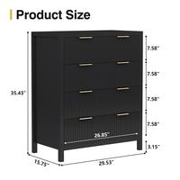 Black 4 Drawer
