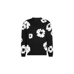 Long Sleeve Cotton Wreath Tee "Black" DT053