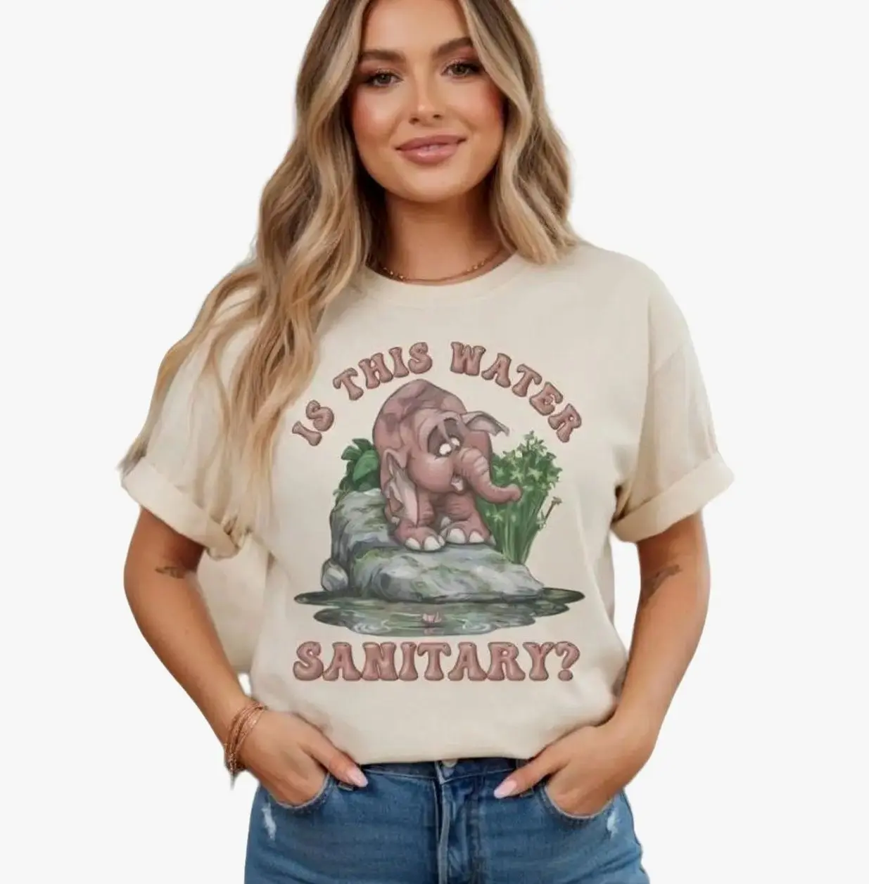 Retro Is This Water Sanitary Shirt, Tarzan 1999 Movie, Elephant Tantor Looking At Water Tee, Animal Kingdom Safari, WDW Family Trip 4