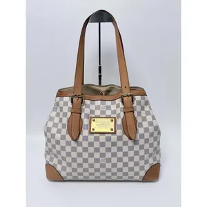Pre-owned Louis Vuitton Canvas Tote Bags Damier Azur Hampstead MM Shoulder Handbag Handbag Tote Bag YMLV127