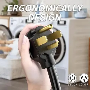 1.5ft 4 Prong to 3 Prong Dryer Adapter, Nema 14-30p Male to 10-30r Female, 30amp 125v/250v Stw 10 Gauge, Dryer Plug Adapter