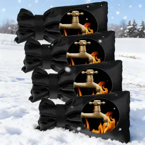 4 Pack Outdoor Faucet Freeze Protection Covers - Thickened Waterproof Insulated Spigot Socks, Reusable Winter Garden Hose Bib Covers (8.3x5.9 Inches, Black)