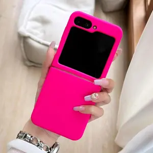 For Samsung Z Flip 6 Fluorescent Color Liquid Silicone Case For Z Flip 5 6 Shockproof Matte Bumper For Galaxy ZFlip6 Candy Cover