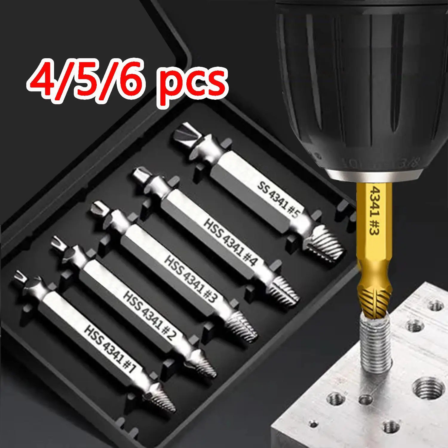 GJANSH Damaged Screw Extractor Set, Easy Out Bolt Extractor, Stripped Broken Screw Remover, Double Head Extraction Design Extractor Head, Household Repair Tools, Power Tool Accessories, Screwdriver Bit Clip