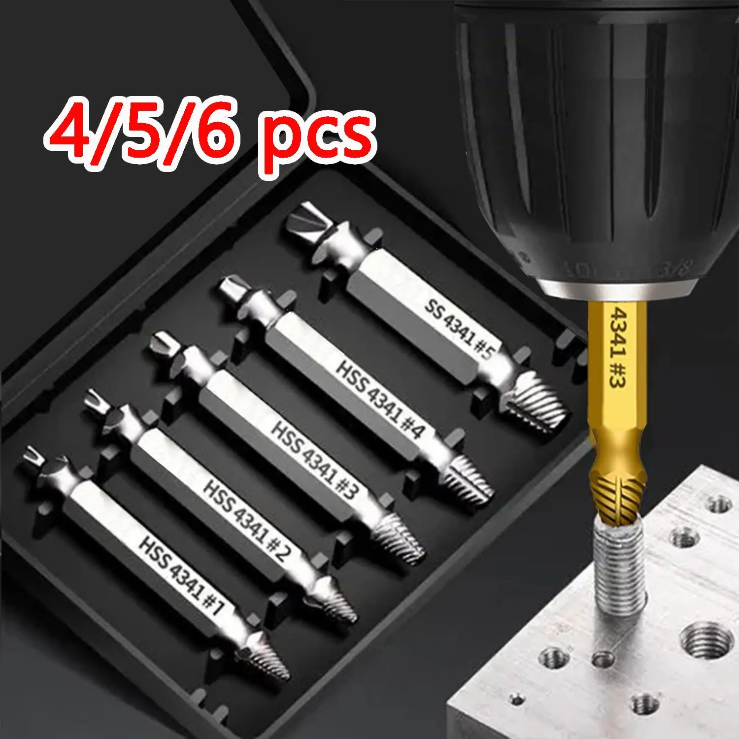 Damaged Screw Extractor Set, Easy Out Bolt Extractor, Stripped Broken Screw Remover, Double Head Extraction Design Extractor Head, Household Repair To