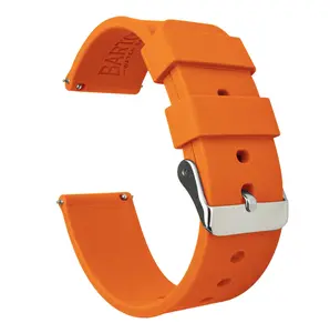 Orange Quick Release Silicone Rubber 18mm, 20mm & 22mm Watch Band
