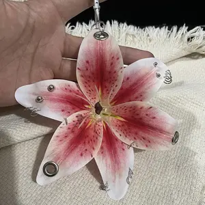 Exquisite Phalaenopsis Orchid Lily Keychain Creative Simulation Flower Bag Pendant Fashion Backpack Decoration Accessories Gifts