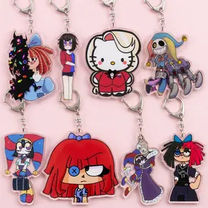 Adorable acrylic keychains featuring Ragatha Pomni and Caine Kinger from The Amazing Digital Circus.