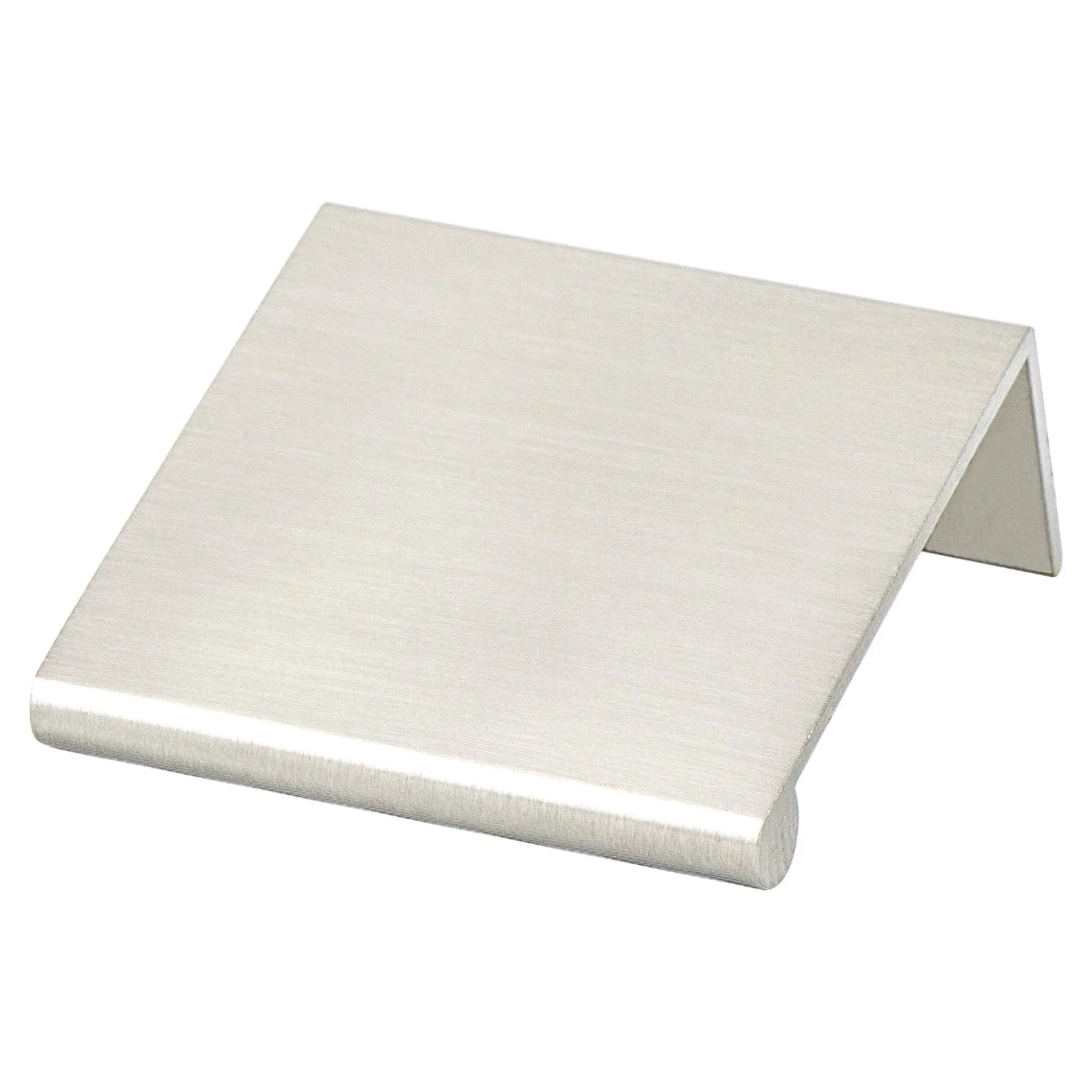 Contemporary 1-3/4 in. Rectangular Aluminium Bravo Finger Pull, Long Brushed Nickel Finish
