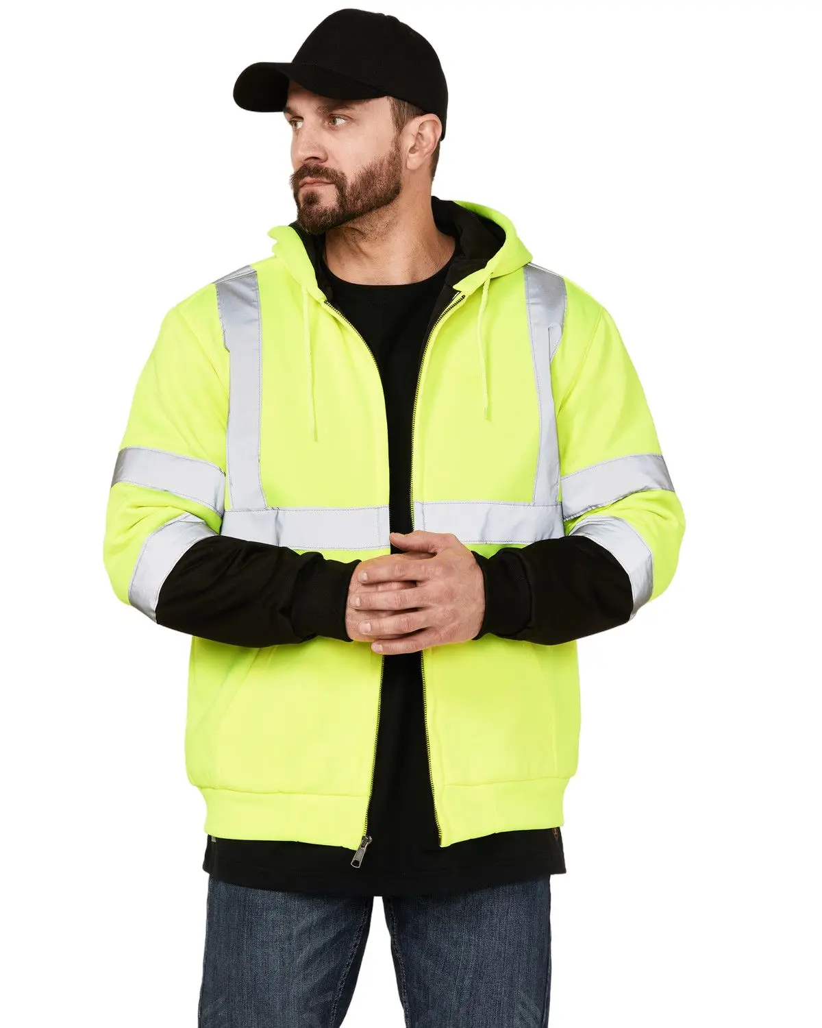 Hawx Men's Men'S High Vis Hooded Jacket Big - Hhvsp241130-Yl-Big