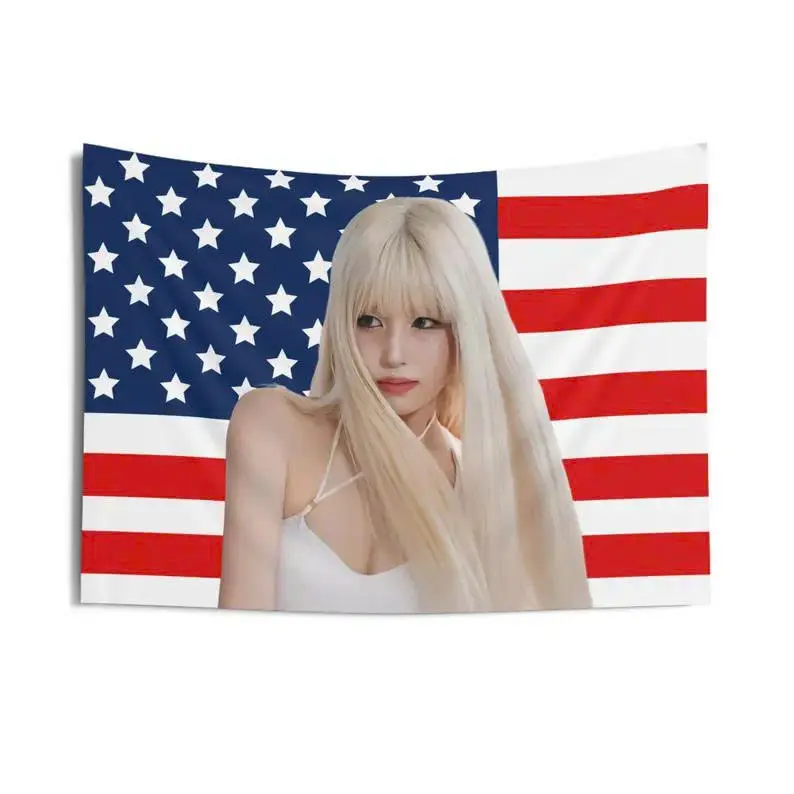 Tw Mina Blonde American Flag, Tw Concert Banner, Tw Kpop Flag, MiSaMo Identity, Mamushi 3x5FT