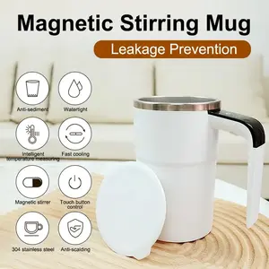 380ML Magnetic Stirring Coffee Mug, Rechargeable 150mah Automatic Mixer Cup, Stainless Steel Travel Mug with Digital Display Reusable Drinkware Reuse