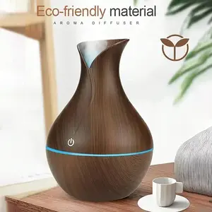 130ML Air Humidifier Essential Oil Diffuser, USB Mist Maker Mini Humidificador with Colorful Light, Home Aroma Air Wood Ultrasonic Gift