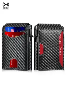 RFID Blocking Card Wallet Credit Card Holder Magnetic Carbon Fiber Smart Wallet Slim Thin Business Cardholder Case Cardholder Minimalist Wallet Purse Walet Bag,Gift for Men
