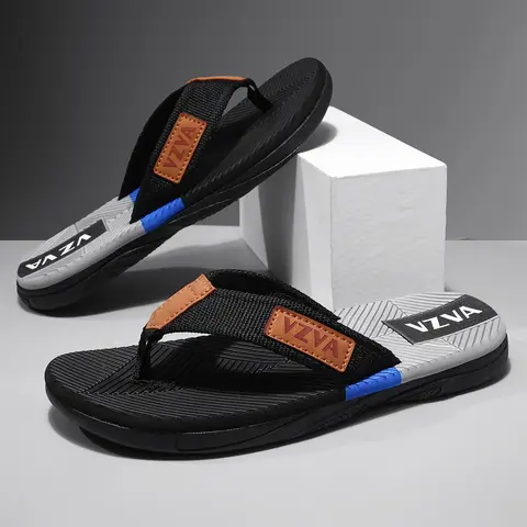 Men’s Minimalist Flip Flop Slippers - Lightweight EVA Slip-On Casual Beach Shoes, Soft Cushioned Footbed, Flexible Thong, Waterproof Ankle Design, Fashion Party Footwear for All Seasons