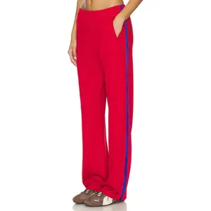 RE/DONE Sunland Track Pants in Pink Salt With Red
