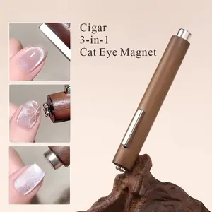 3-in-1 Large Magnetic Nail Art Tool, Strong Cat Eye Magnet for Gel Polish, Durable Thick Cylinder Design for Stunning Nail Art