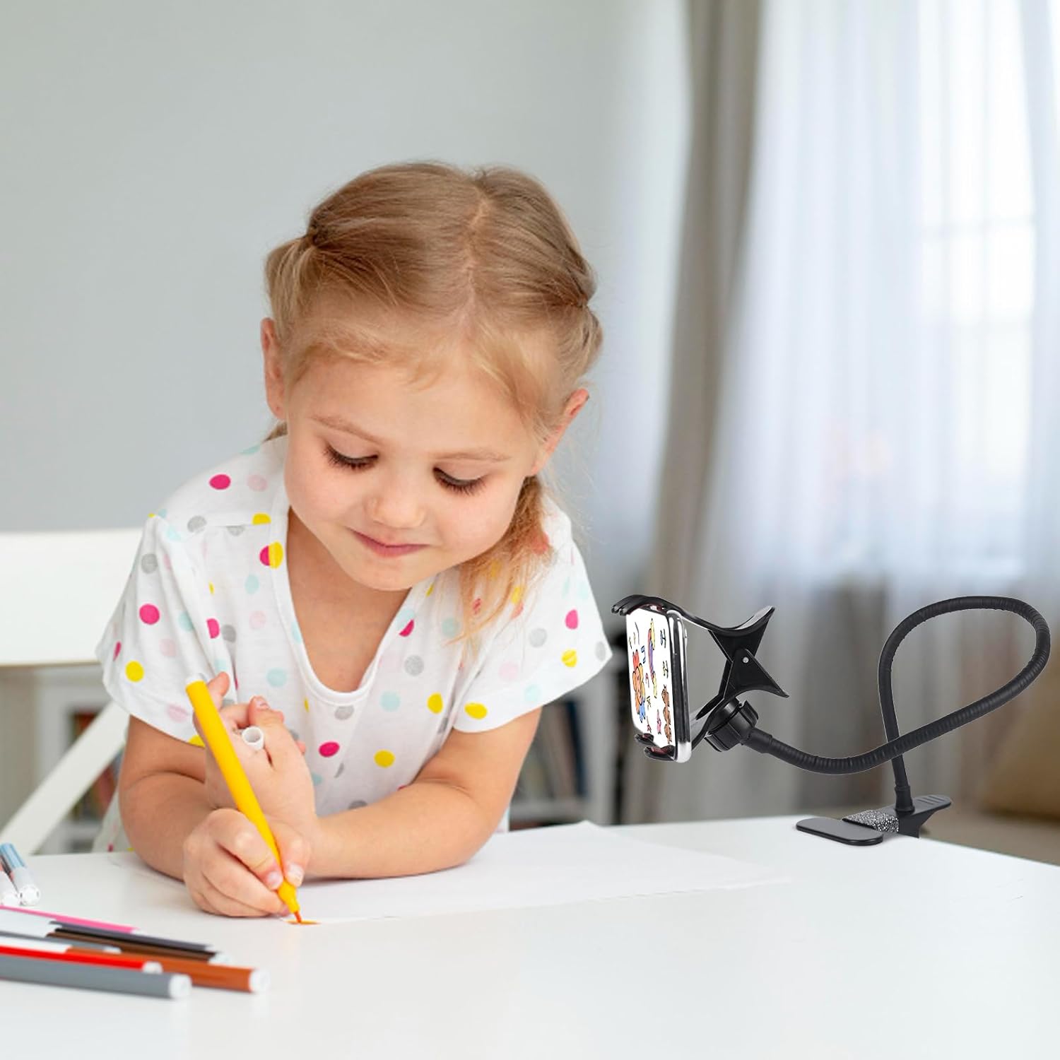 Phone Holder for Bed,Clip On Phone Holder for Desk,Universal Lazy Bracket,360 Degree Rotation Flexible Long Arm Cell Phone Stand with Clamp for Kitchen,Office,for All 4-7” Cellphone Phone Holder for Bed,Clip On Phone Holder for Desk,Universal Lazy Bracket,360 Degree Rotation Flexible Long Arm Cell Phone Stand with Clamp for Kitchen,Office,for All 4-7” Cellphone