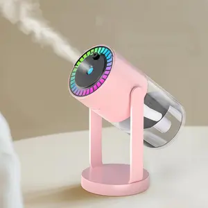 Portable USB Powered Humidifier, Quiet Cool Mist Air Humidifier with 7 Colors Starry Sky LED Suitable for Home Car Office Use