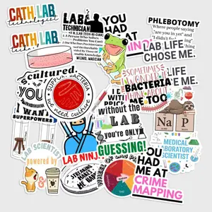 Sticker Pack 20 pcs Lab Technician Stickers, Science Career Vinyl Decals