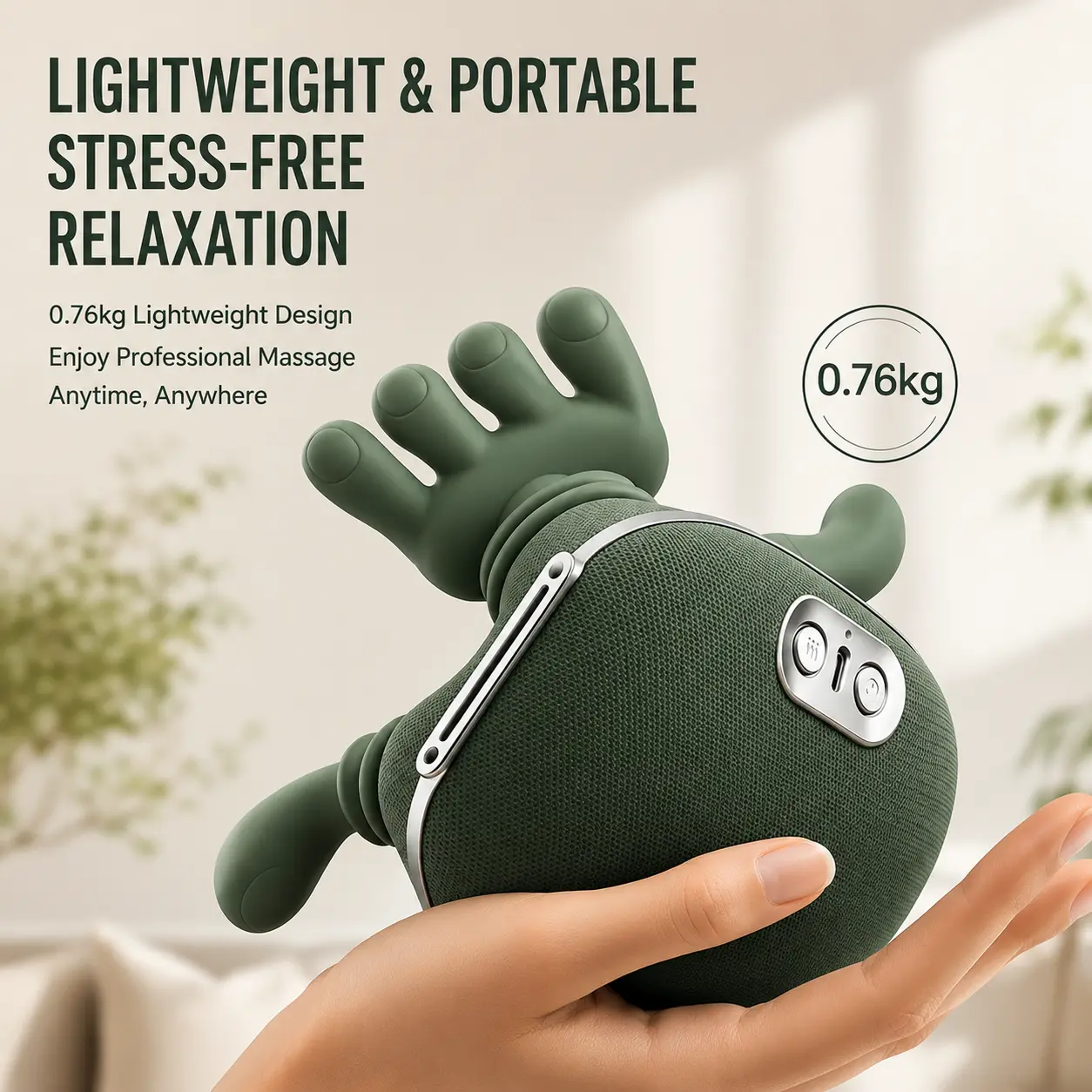 Hand, Shoulder, and Neck Massager for Trapezius, Neck, and Cervical Spine with Kneading, Heat, and Acupressure Functions