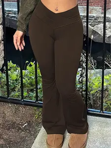 Women's Solid Color Fitted Skinny Pants, Casual Comfy High Stretch Breathable Leggings for Daily Wear, Ladies Bottoms for Summer