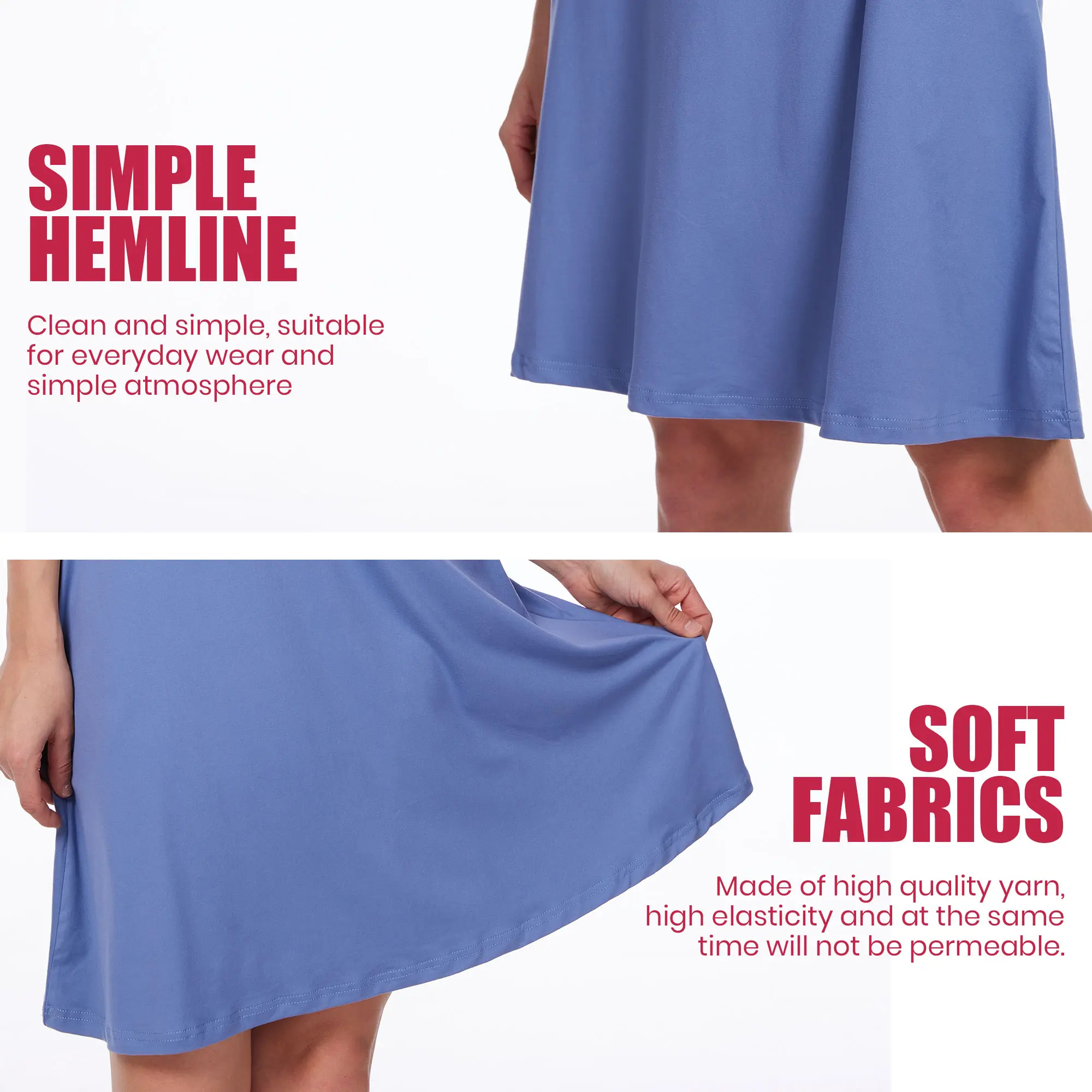 SHOWITTY 1/2 Pack Women's Casual T-Shirt Loungewear Dresses with Pockets Plus Size Short Sleeves Pajama Dress- Breathable Lightweight Fit for Summer Outings Everyday Wear #Summervibes