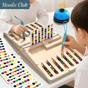 Montessori Wooden Magnetic Maze Board Toy Set Educational Puzzle Game for Kids Color Recognition Logic Thinking Hand Eye Coordination Fine Motor Skills Learning Toy for Toddlers Preschool Learning Activities