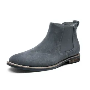 Men's Timeless Suede Material Chelsea Boots, Comfortable Classic Ankle Walking Shoes, Stylish Casual Dress Shoe for Fall and Winter, Black,summervibes