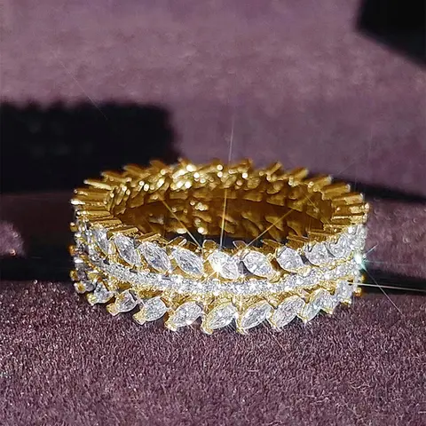 Elegant Rhinestone Decorated Leaf Design Ring, Statement Rings, Fashion Accessories for Women for Party, Daily Clothing Decor, Trendy All-match & Exquisite Cubic Zirconia Jewelry Cz Rings for Gift, Statement Multi Ring