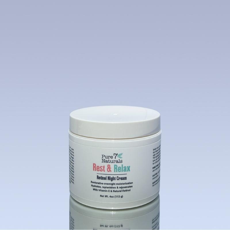 Pure 7 Naturals | Rest & Relax Retinol Night Cream for Fresh, Rejuvenated, & Age Defying Skin Evening Moisturizer