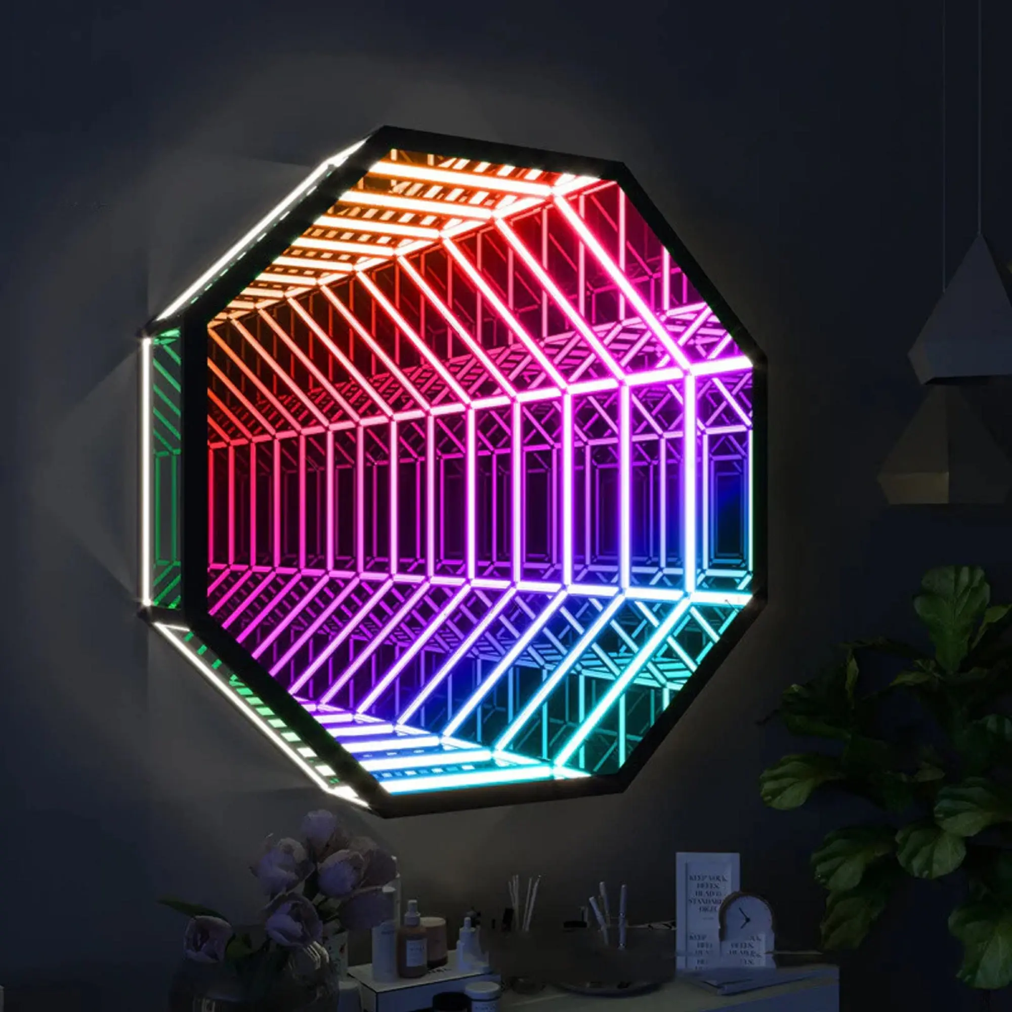 INFINITY LIGHT, RGB Game Lights, Remote Control, NEON Light, for Game room, table decor, wall decor