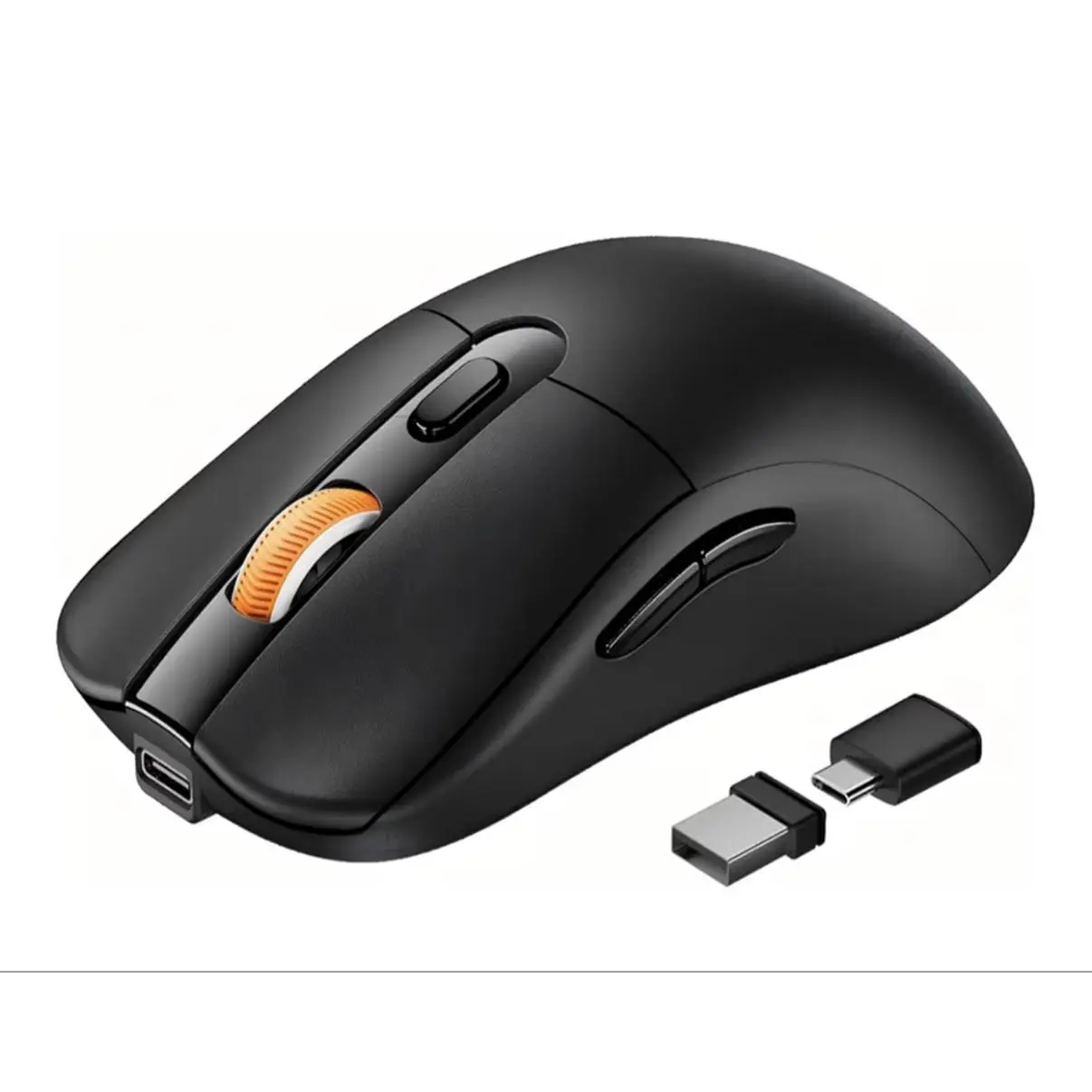 ProtoArc EM15 USB C Mouse, Bluetooth Wireless Mouse for MacBook, Black 68g Ultra-Light, Ergonomic Design, Dual Receivers (Type-C & USB-A), Rechargeable Portable Mice for Laptop, iPad, Tablet