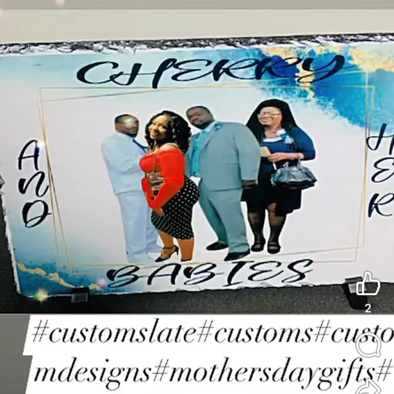 Custom Photo Slate - Customizable Slate for Special Occasions with Customizable Text and Design Options