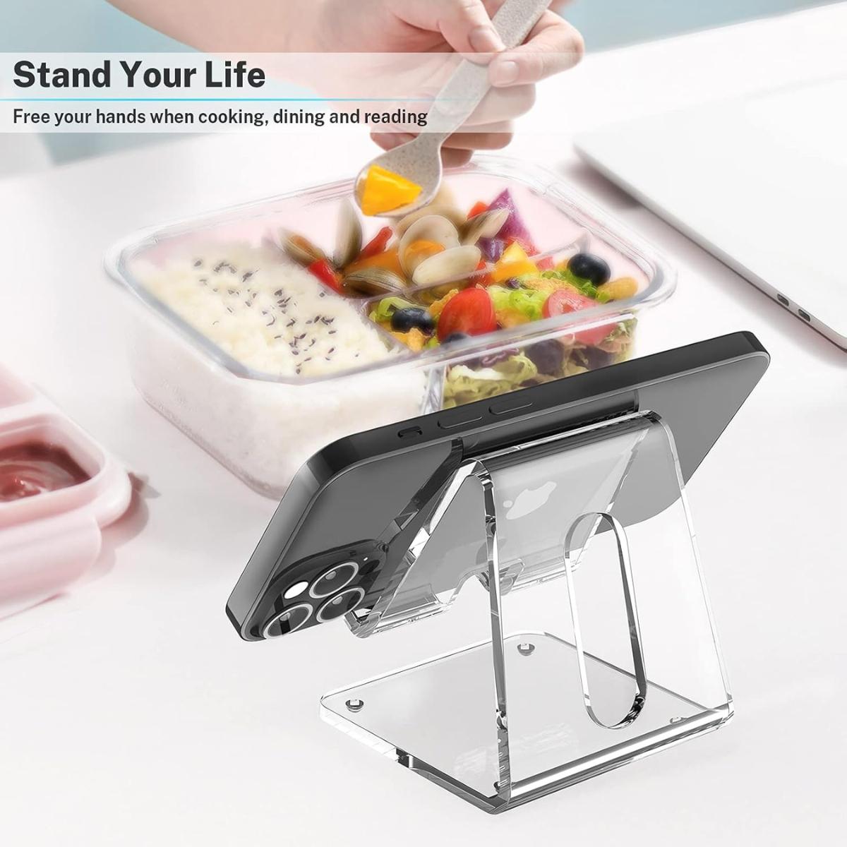 Clear Acrylic Phone Stand Portable Desk Holder Universal Smartphone Tablet Stand Clear Acrylic Phone Stand Portable Desk Holder Universal Smartphone Tablet Stand