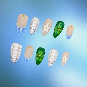 Bling by Allie JUNGLE STAR- 100% Handmade Press-On Nails | Resusable, Salon Quality, Long Lasting